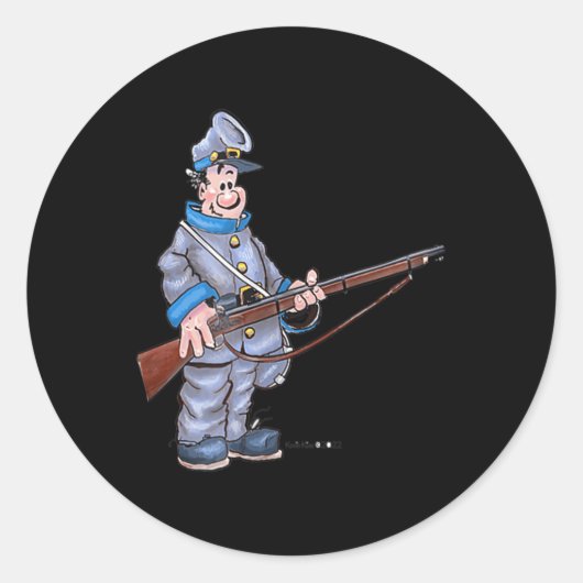 Fun Civil War Soldaat Ronde Sticker (Voorkant)