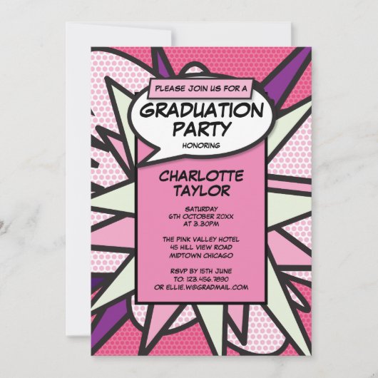 Fun class van 2022 Graduation Party Girly Pink Kaart (Voorkant)