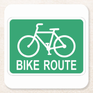 Fun Classic Bike Route Sign Onderzetter Set