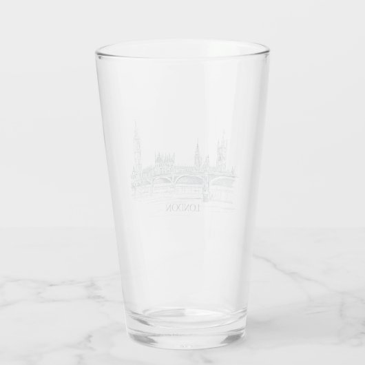 Fun Classic Iconic London Skyline Glas (Achterkant)