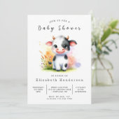 Fun Classic Koe Baby shower Kaart (Staand voorkant)