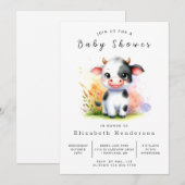 Fun Classic Koe Baby shower Kaart (Voorkant / Achterkant)