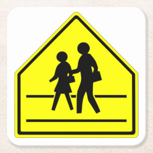 Fun Classic School Crossing Sign Onderzetter Set