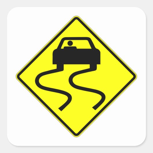 Fun Classic Slippery bij Wet Sign Sticker Set (Voorkant)