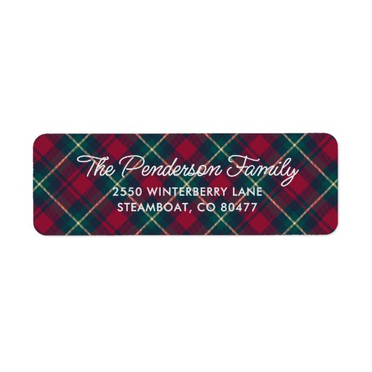 Fun Classic Tartan Play Script Retouradres Etiket (Voorkant)