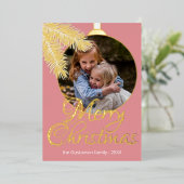 Fun Classic Witte Pijnboom Naalden Goud Folie Feestdagenkaart (Staand Voorkant)