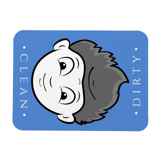 Fun Clean Boy, Dirty Old Man Dishwasher Magnet Magneet (Horizontaal)