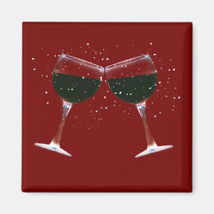 Fun Clinking, Toasting Wine Glasses Magnet