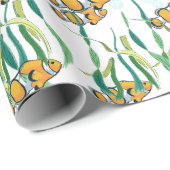 Fun Clown Fish Oranje White Black Blue Bubbles Cadeaupapier (Rol Hoek)