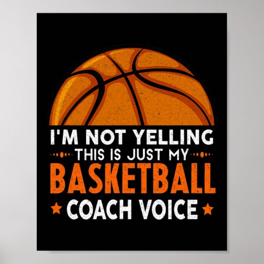 Fun Coach Basketbal Liefhebber Poster (Voorkant)