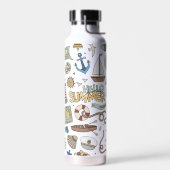 Fun Coastal Beach Nautical Design on White Waterfles (Links)