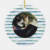 Fun Coastal Beach Theme Merry Kerstmis, Foto Keramisch Ornament (Achterkant)