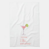 Fun Cocktail Bar Decor - Cosmopolitan Recipe Theedoek (Verticaal)