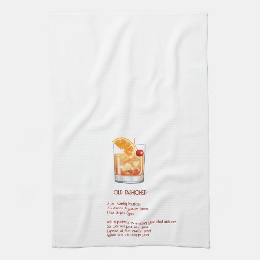 Fun Cocktail Bar Decor - Old Fashioned Recipe Theedoek (Verticaal)