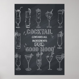 Fun Cocktail Chalkboard Party poster