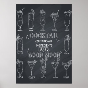Fun Cocktail Chalkboard Party poster