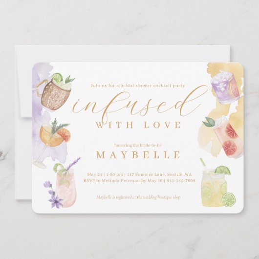 Fun Cocktail Vrijgezellenfeest Party Infused with  Kaart (Voorkant)