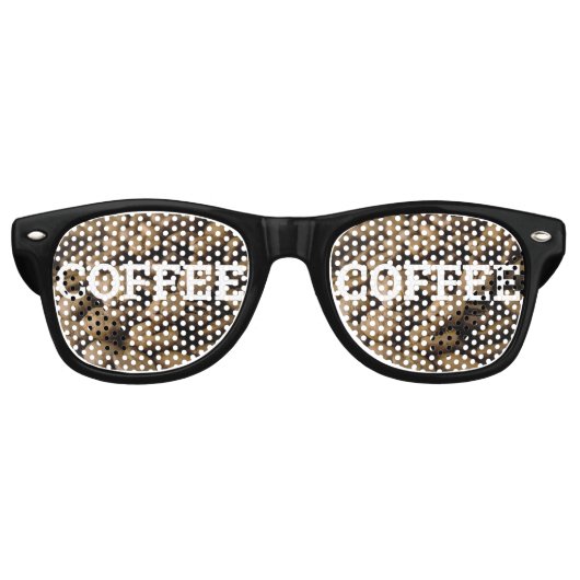 Fun COFFEE Adict retro Shades / Party Sunbril Zonnebril (Voorkant)