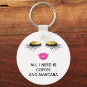 Fun "Coffee en Mascara" Sleutelhanger (Voorkant)
