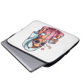 Fun Coffee Girl in a Robe Electronics Bag Laptop Sleeve (Voorkant onderkant)