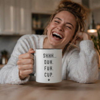Fun coffee humor typography modern coworker mok