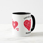 Fun COFFEE IS MIJN VALENTIJN Red Hearts Mok (Voorkant rechts)