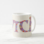 Fun Coffee Mok, Welsh Floral Cwtch Slogan Koffiemok (Voorkant rechts)