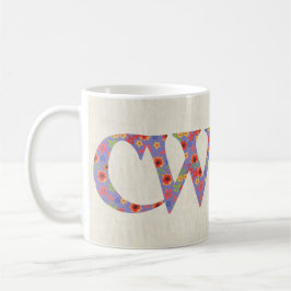 Fun Coffee Mok, Welsh Floral Cwtch Slogan Koffiemok