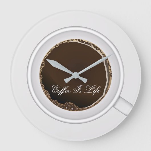 Fun Coffee Theme Kitchen Clocks Grote Klok (Voorkant)