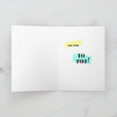 Fun Color Block 65th Birthday Wenskaart Kaart (Binnen)