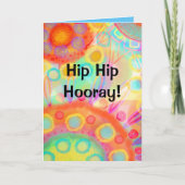 Fun Colored Hip Hip Hooray Kaart (Voorkant)