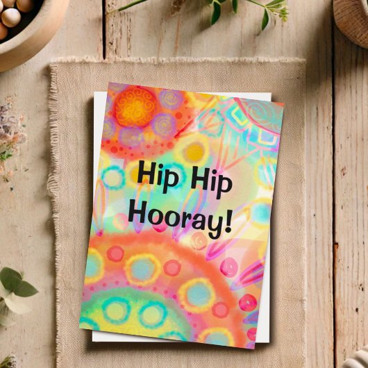Fun Colored Hip Hip Hooray Kaart