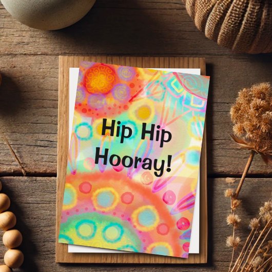 Fun Colored Hip Hip Hooray Kaart