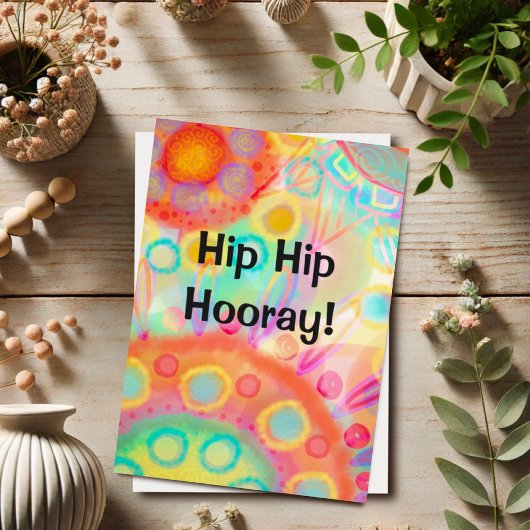 Fun Colored Hip Hip Hooray Kaart