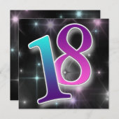 Fun & Colorful 18th Birthday Party Invitation Kaart (Voorkant / Achterkant)