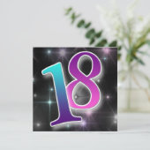Fun & Colorful 18th Birthday Party Invitation Kaart (Staand voorkant)