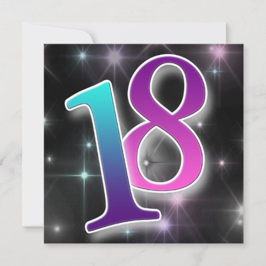 Fun & Colorful 18th Birthday Party Invitation Kaart (Voorkant)