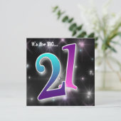 Fun & colorful 21st Birthday Party Invitation Kaart (Staand voorkant)