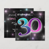 Fun & Colorful 30th Birthday Party Invitation Kaart (Voorkant / Achterkant)