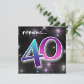 Fun & Colorful 40th Birthday Party Invitation Kaart (Staand voorkant)