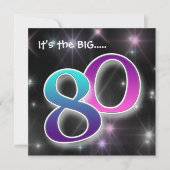 Fun & Colorful 80th Birthday Party Invitation Kaart (Voorkant)