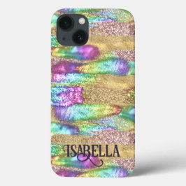 Fun Colorful Abstract Artsy Faux Gold Glitter Case-Mate iPhone Case