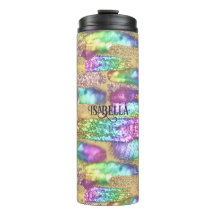 Fun Colorful Abstract Artsy Faux Gold Glitter