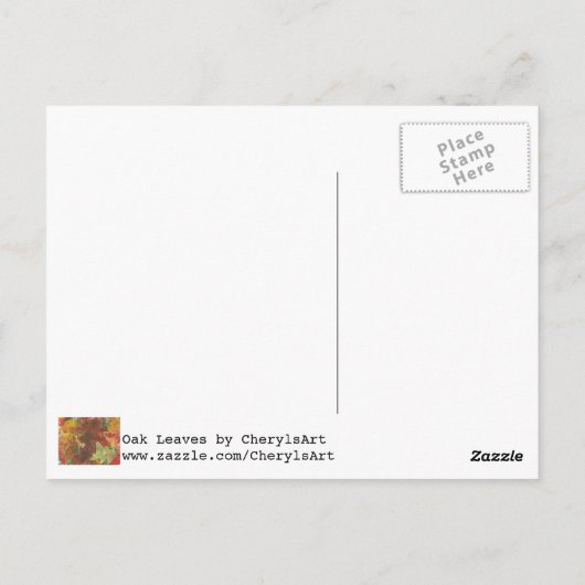 Fun Colorful Abstract herfst eik laat Briefkaarten (Achterkant)