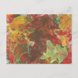 Fun Colorful Abstract herfst eik laat Briefkaarten