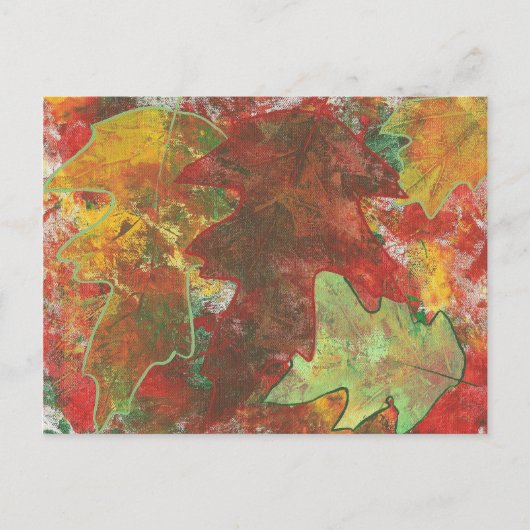 Fun Colorful Abstract herfst eik laat Briefkaarten (Voorkant)
