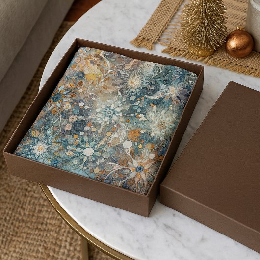 Fun Colorful Abstract Ice Crystals Snowflakes Art Tissuepapier