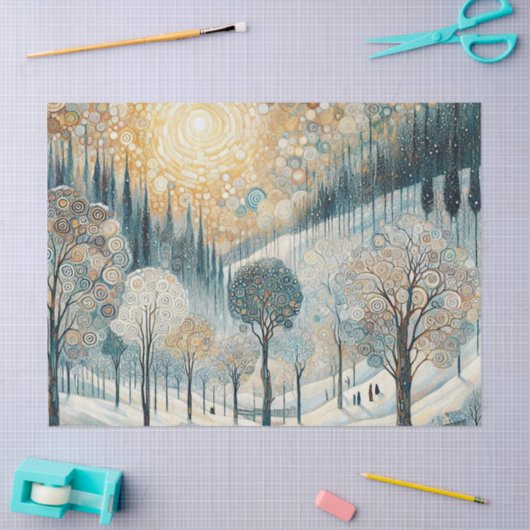 Fun Colorful Abstract Winter Wonderland Art Tissuepapier (Craft)