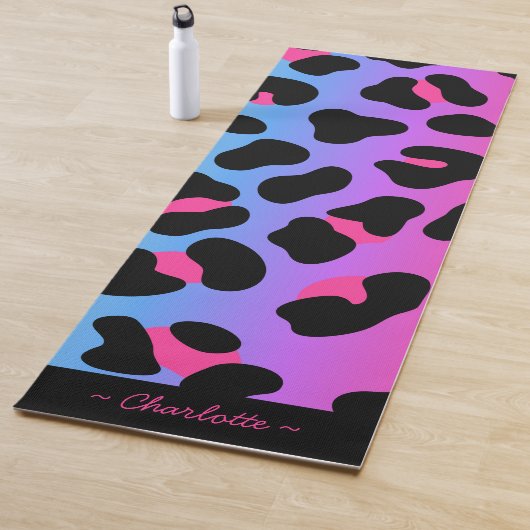 Fun Colorful Animal Print Pattern Custom Yoga Mat (In situ)