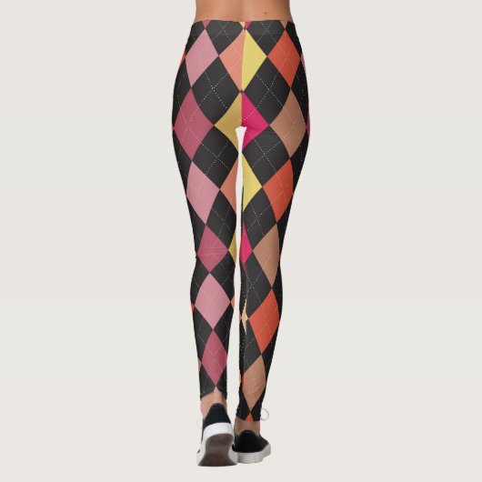 Fun Colorful Argyle Pattern-Leggings Leggings (Achterkant)